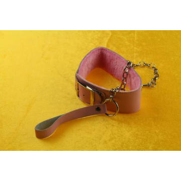 Sex Toy Leather Handcuffs Metal Chains